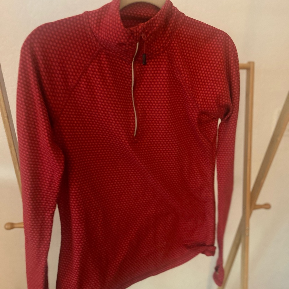 Eddie Bauer Red Patterned Quarter-Zip